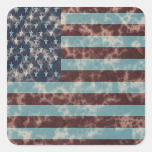Carré Sticker vintage American Flag