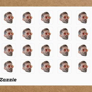 Carré Sticker Visage, Sticker Visage Personnalisé, Photo
