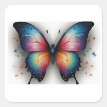 Sticker Voiture Aquarelle Papillons Sticker