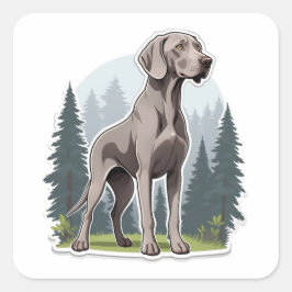 Carré Sticker Weimaraner