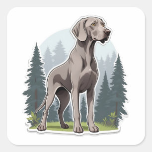 Carré Sticker Weimaraner