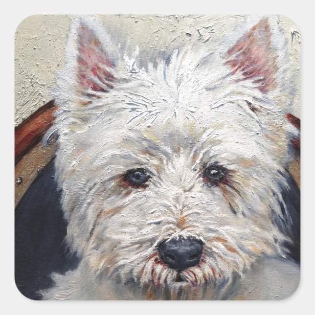 Carré Sticker West Highland Terrier (Devant)