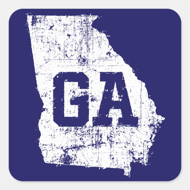 Carré Sticker White Georgia State Map (Devant)