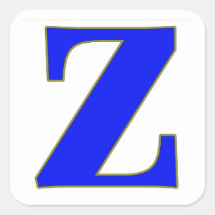 Carré Sticker Z Lettre bleue