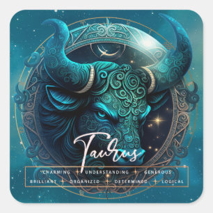 Carré Sticker Zodiac Imaginaire de Taurus céleste