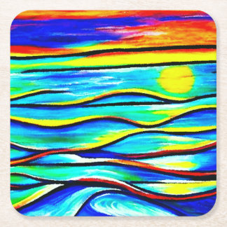 Carré Sundown at Sea Art Paper Dessous de verre