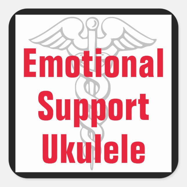Carré Support émotionnel Ukulele - Sticker amusant (Devant)