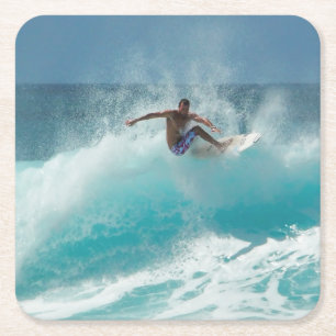 Carré Surfer sur de grands dessous de verre de vague