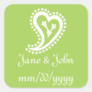 Carré Sweet Paisley Hearts dans Sticker Peridot