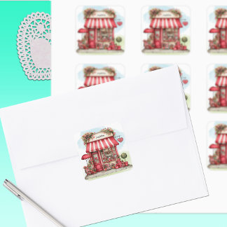 Carré Sweet Valentine Flower Shop Personalized Sticker