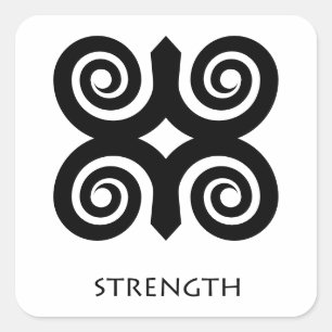 Carré Symbole Adinkra Sticker Dwennimmen ( force )