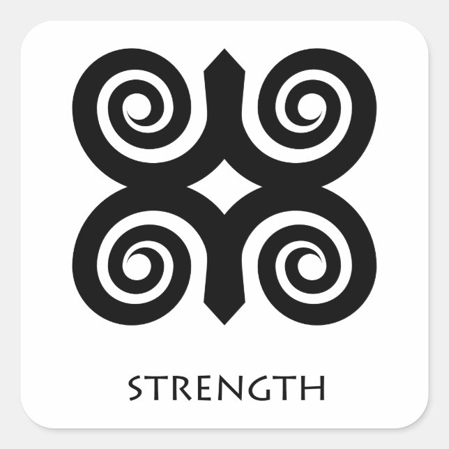 Carré Symbole Adinkra Sticker Dwennimmen ( force ) (Devant)