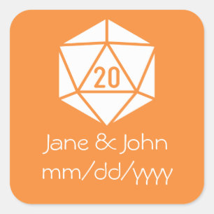 Carré Tabletop Chic en Sticker orange