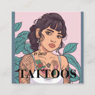 Carré Tatouages Artiste Carte de visite graphique