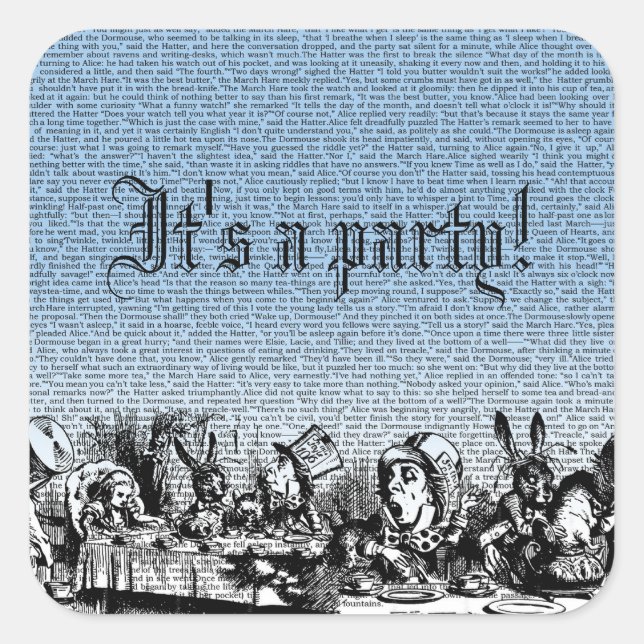 Carré Tea Party avec sticker texte (Devant)