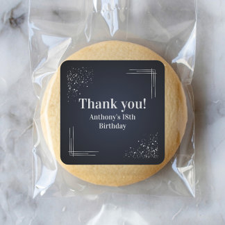 Carré Thank you Custom 18th Birthday Party Favor Sticker