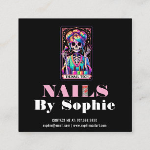 Carré Thème Tarot Nail Tech Nail Art Carte de visite