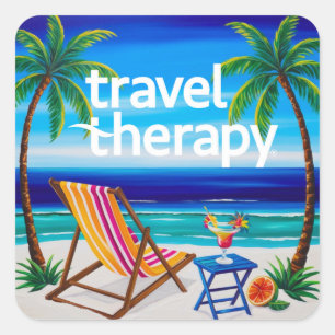 Carré Thérapie de voyage Sticker Vacation Escape