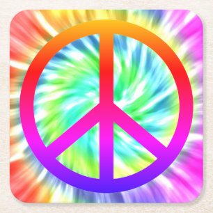 Carré Tie Dye Peace Sign Pub Board Dessous de verre