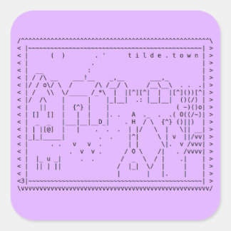 Carré tilde.town ascii art sticker
