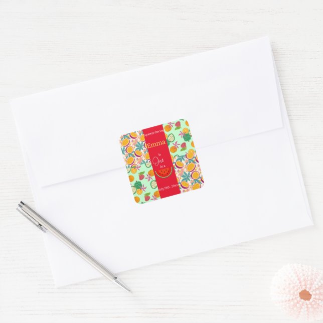 Carré Un dans un Melon Sticker d'anniversaire (Enveloppe)