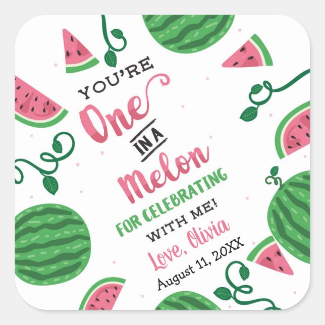 Carré Un Dans Un Sticker Melon, Watermelon (Devant)