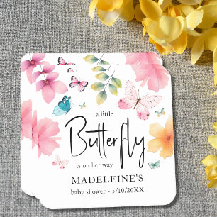 Carré Un petit Dessous de verre de Baby shower papillon