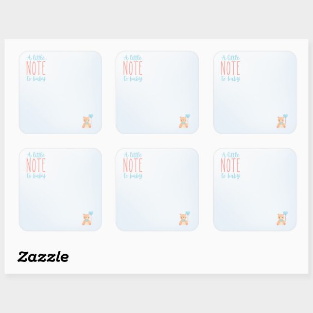 Carré Une petite note à Bébé Sticker Inside Book pour Bé (Feuille)