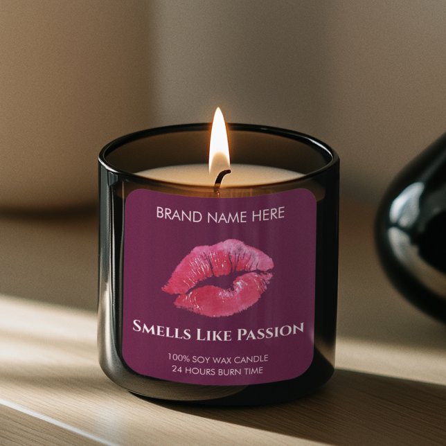 Carré Valentine Passion & Love Custom Candle Sticker (Créateur téléchargé)