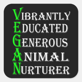 Carré Vegan Sticker For Animal Lovers, Vegan