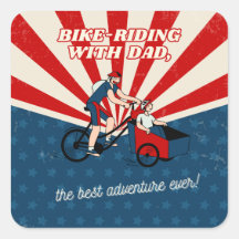 Vélo avec papa - Sticker Fête des pères