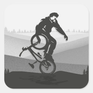 Carré Vélo Bmx Coloré vintage - Sticker Bmx