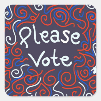 Carré Veuillez voter Sticker