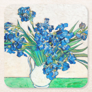 Carré Vincent van Gogh IRISES ET dessous de verre papier