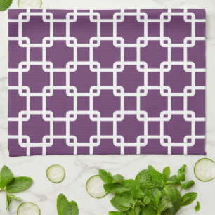 Carré violet Lien Motif Ktichen Serviettes