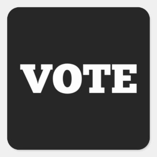 Carré Vote Sticker sur l'Arrière - plan noir