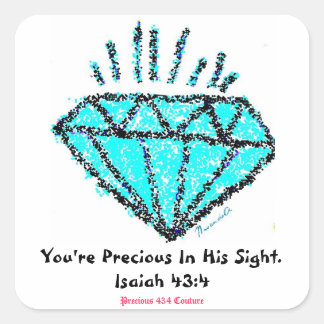 Carré Vous êtes Precious Sticker - Turquoise/Rose/Black