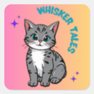 Carré Whiskers & Tales | Sticker pour chats livre de con