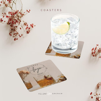 Carré Whiskey | Fleurs Boho | Dessous de verre esthétiqu