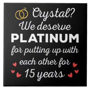 Carreau 15ème anniversaire du Mariage I - Crystal Funny Co