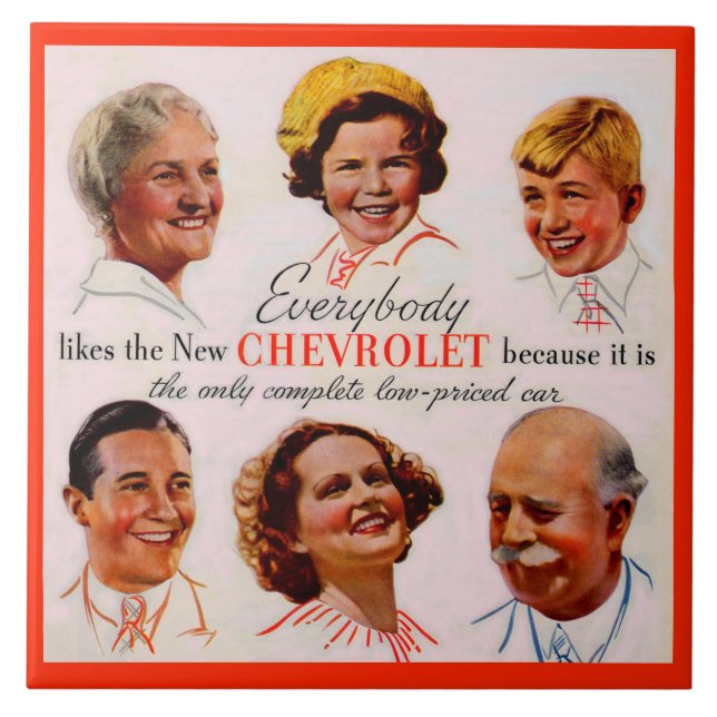 Carreau 1930 Tout Le Monde Aime Chevrolet (Devant)