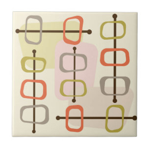 Carreau 1950 Abstrait Art Hollow Rocks Chartreuse Green