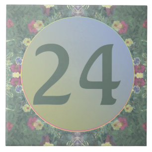 Carreau (1-2 chiffres) Numéro de la maison Tuile florale