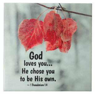 Carreau 1 Thessaloniciens 1:4 Dieu vous aime... Il vous a 