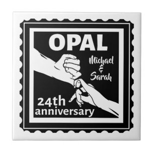 Carreau 24e anniversaire du mariage opal traditionnel