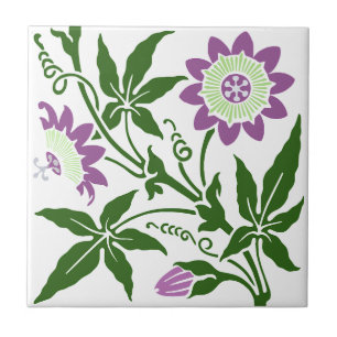 Carreau 2 de 2 Sherwin Cotton Passion Flower Antique Repro