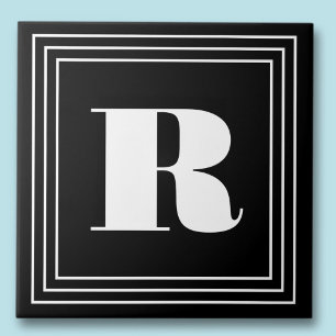 Carreau 3 monogramme de cadre   Noir et blanc