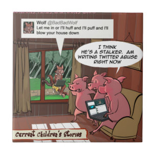 Carreau 3 petits cochons à l'aise avec les médias sociaux