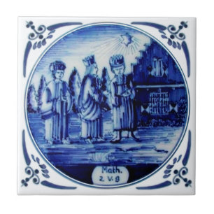 Carreau 3 rois suivant Star (Matthieu 2:9) Repro Delft