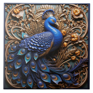 Carreau 3D, effet Blue Peacock, baroque